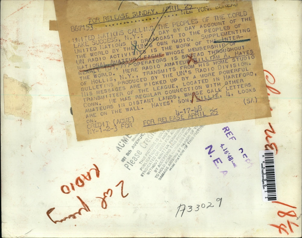 1948 Press Photo William Hayes of Hollis with son Willie at 4 years old