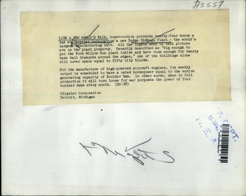 Load image into Gallery viewer, Undated Press Photo Like a new world's fair construction proceeds 24 hours a Day
