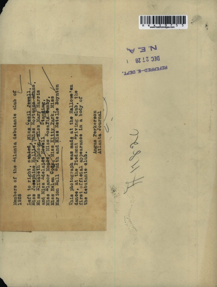 1928 Press Photo Members of the Atlanta deutante club of 1928