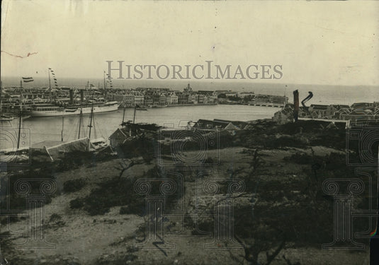 1920 Press Photo Harbor of Curacao on Island od Curacao, Venezuela Coast