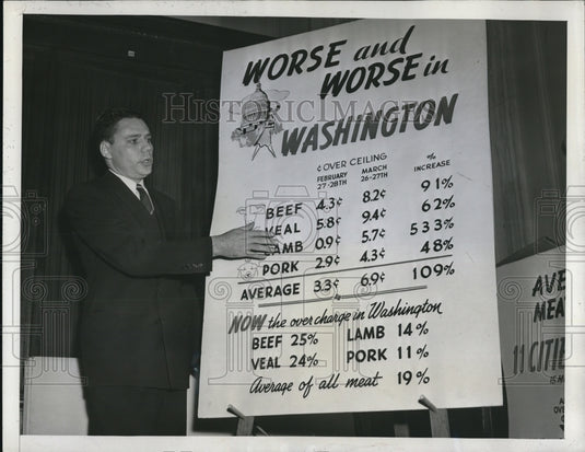 1946 Press Photo RJ Eggert, Associate Director of the American Meat Institute