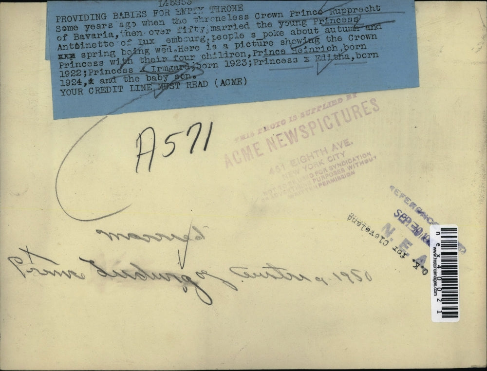 Undated Press Photo The crown Princess Rupprecht with her four children