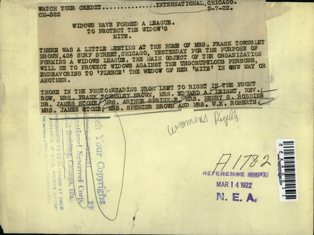 1922 Press Photo Mrs Frank T Brown, Mrs Leight, Dr Stone, Mrs Robbins Chicago