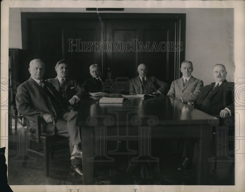 1922 Press Photo Coal commission Judge Aschuler, GO Smith, H Hammond