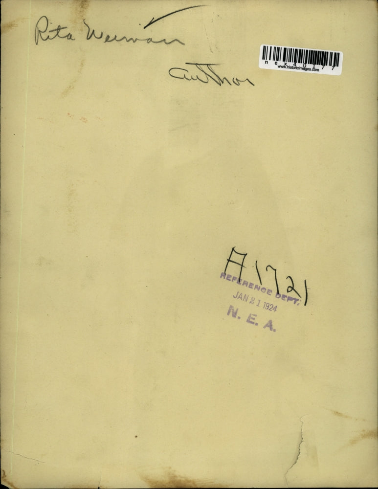 1924 Press Photo Rita Weinab authoress