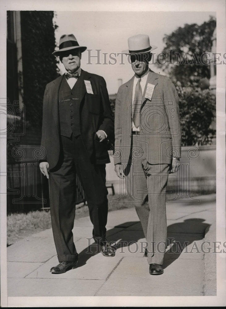 1936 Press Photo T S Fiske and G A Bliss Mathematicians at Conference at Harvard