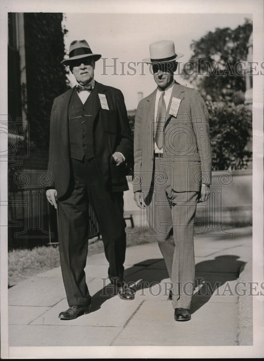1936 Press Photo T S Fiske and G A Bliss Mathematicians at Conference at Harvard