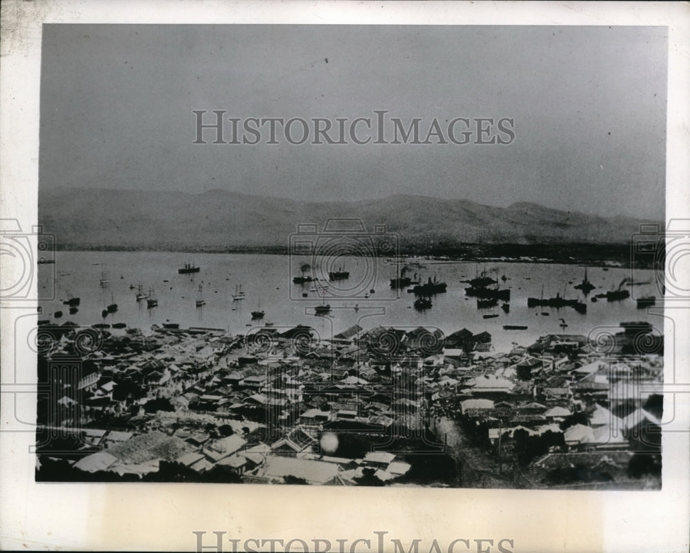 1944 Press Photo Panoramic view of Hakodate, Japan after the great fire