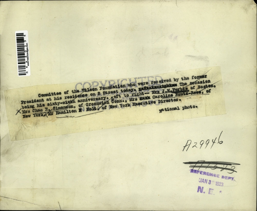 1923 Press Photo Wilson Fdn Mrs J Forbes Mrs Simonson Mrs Ruutz Rees Mr H Holt