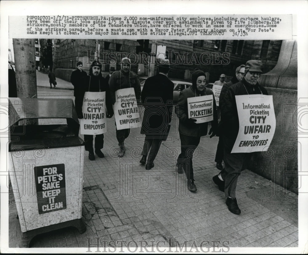 1971 Press Photo Pittsburgh Pennsylvania Teamsters Union Strike