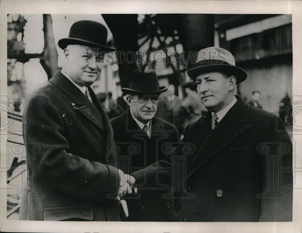 1936 Press Photo Postmaster General James A. Farley & R. K. Travers, Southampton