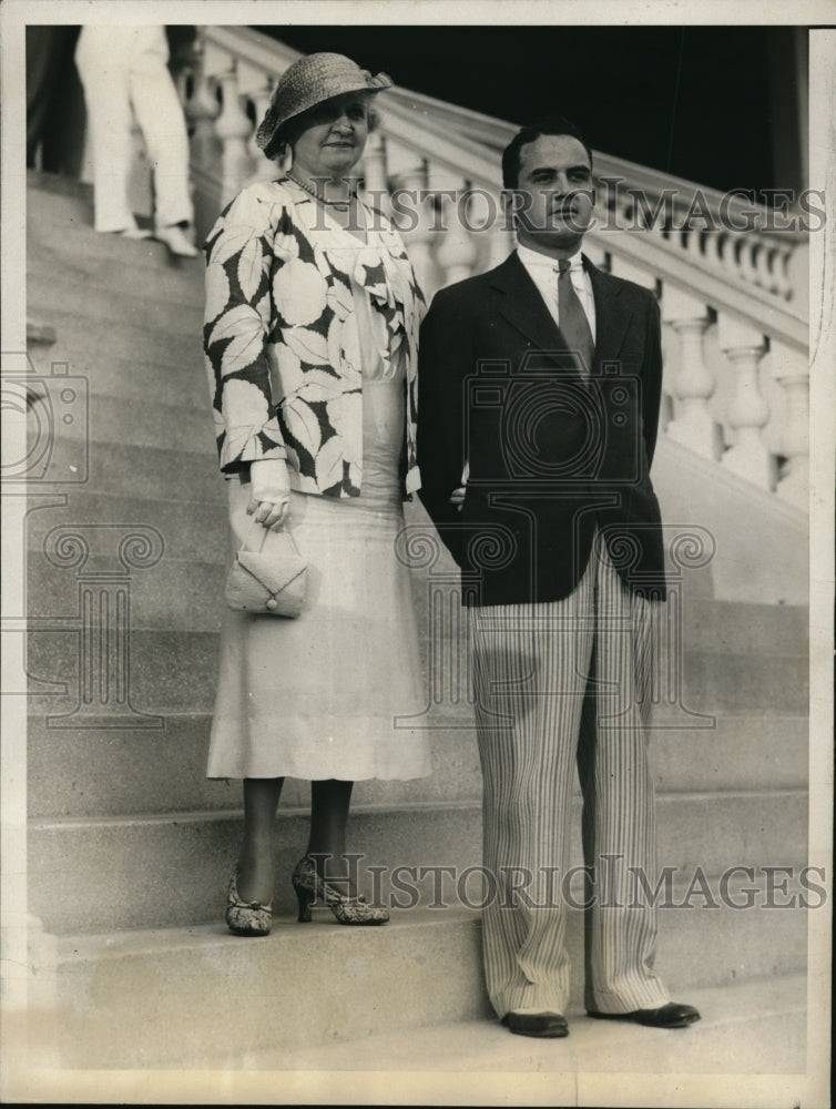 1931 Press Photo New York Socialites Donald Healy & Mother I.M. in Cuba