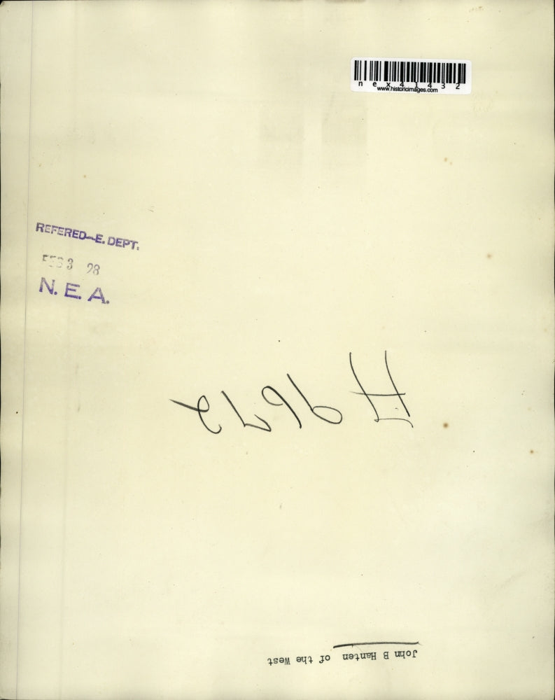 1928 Press Photo John B Hanten of the West