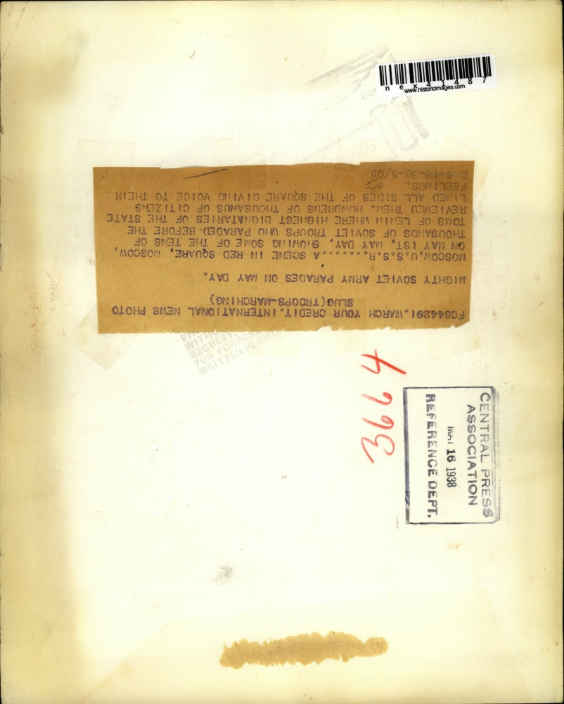 1938 Press Photo Soviet Troops at the May Day Parade festivities