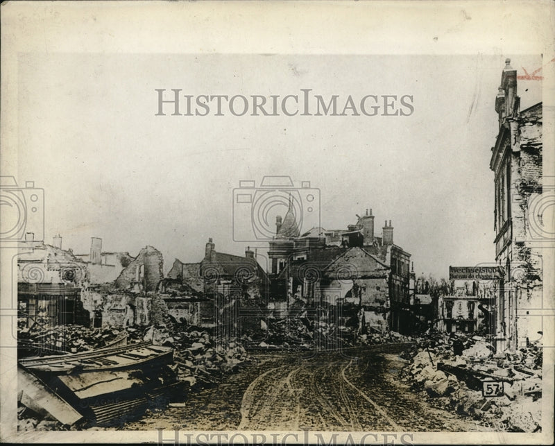 Load image into Gallery viewer, 1927 Press Photo View of Ruins of a shopping district in Peronne

