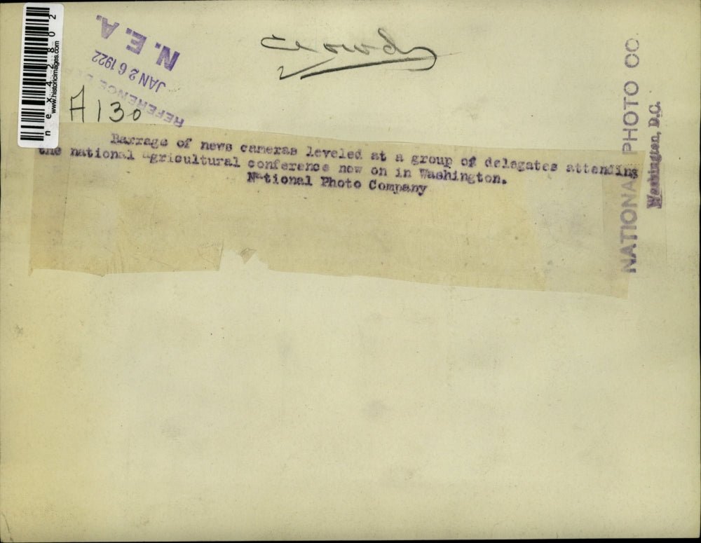 1922 Press Photo News Cameras Photograph National Agricultural Delegates, Wash.