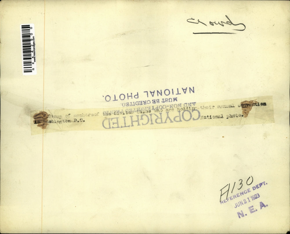 1923 Press Photo Crowds at a Civilian Clubs convention in Wash DC