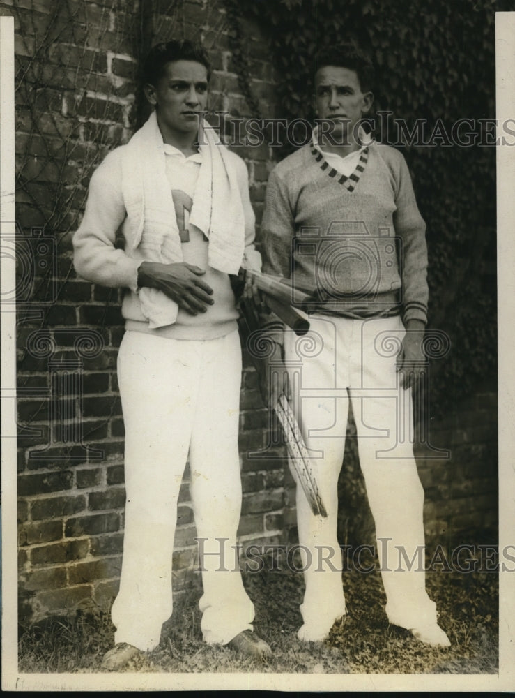 1928 Press Photo Longwood Cricket Club Mass Ricardo Tapia, Alfonso Unda