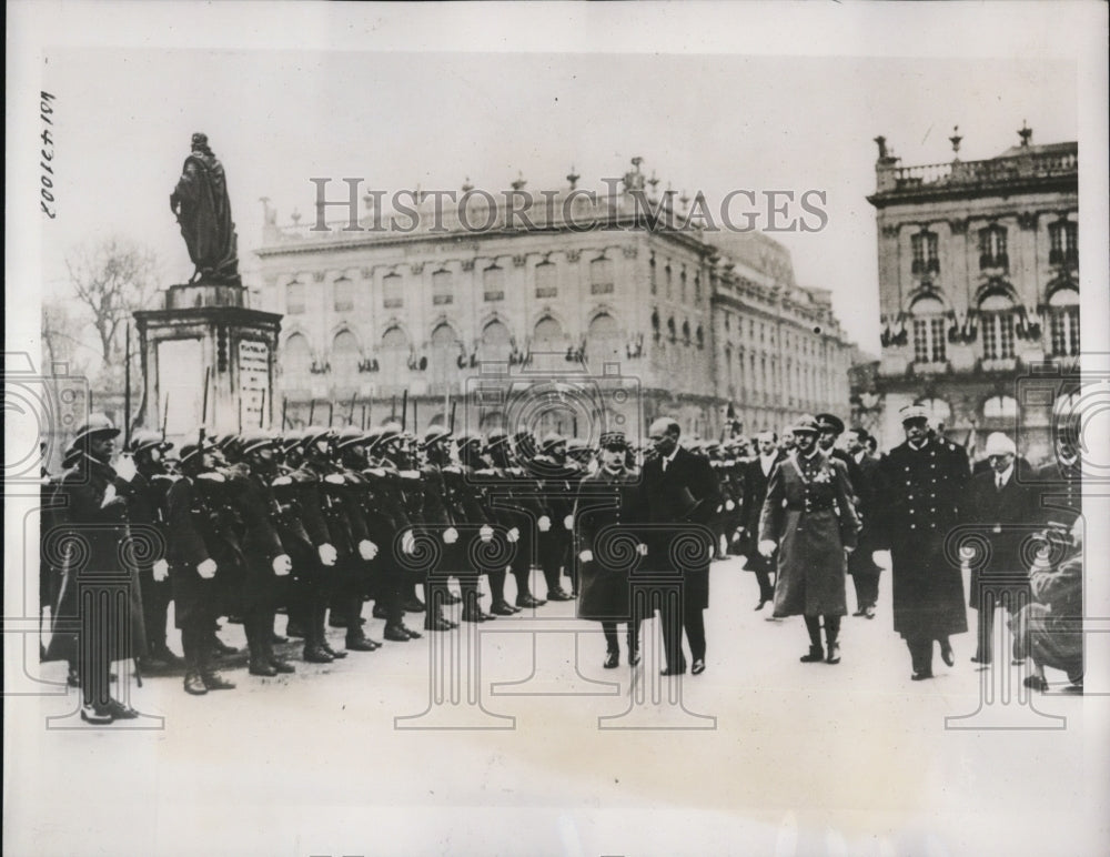 1938 Press Photo US Ambassador William Bullitt(center hatless) Memorial War Dead