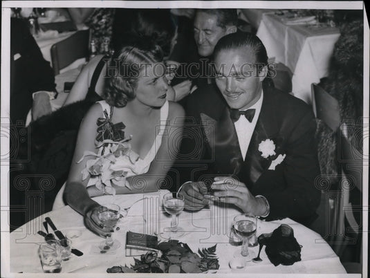 1937 Press Photo "Wooly" Donahue and Miss Edith Backus.