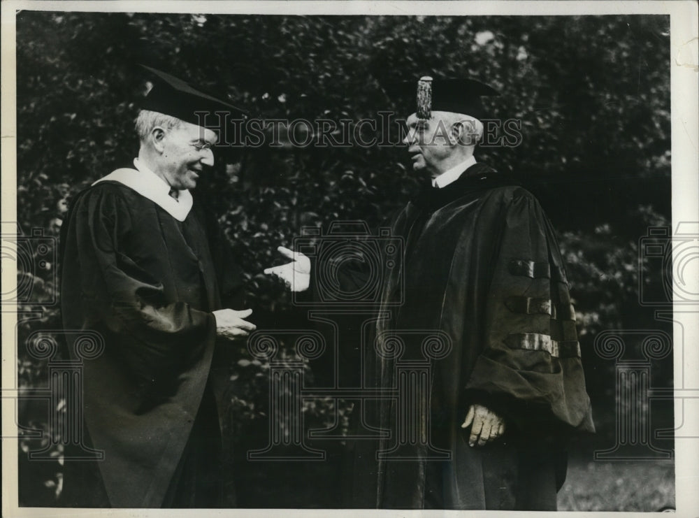 1931 Press Photo John D. Rockefeller, oil magnate Rosenberger Medal Brown Univ.