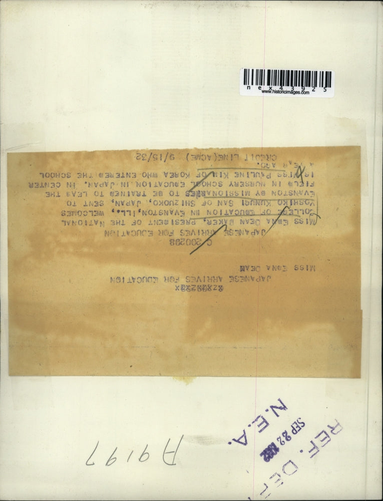 1932 Press Photo Emma Jean Baker welcomes Yoshiko Kunugi to College of Education