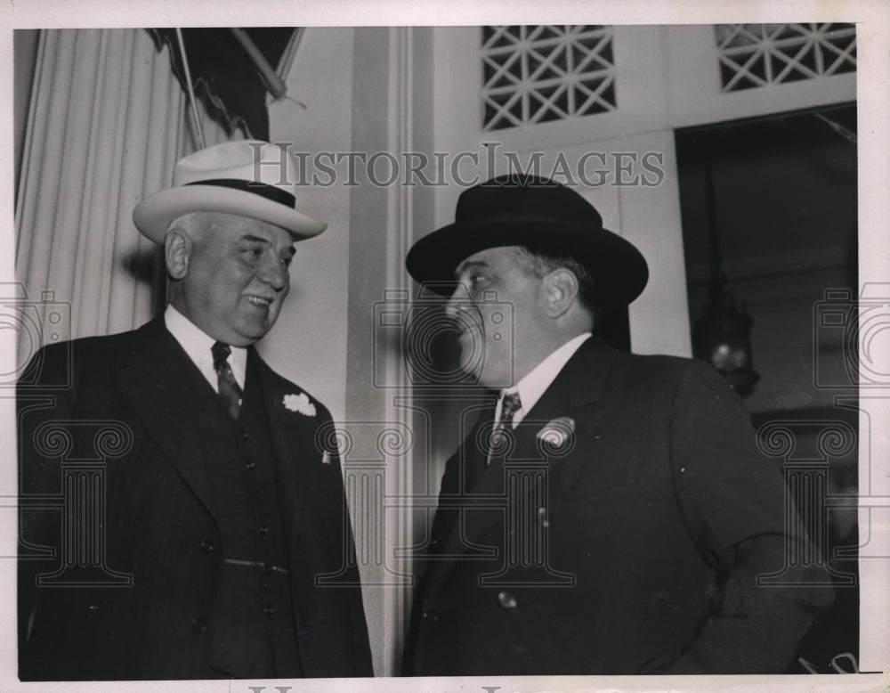 1936 Press Photo SF Mayor Angelo Rossi & NYC mayor Fiorello LaGuardia