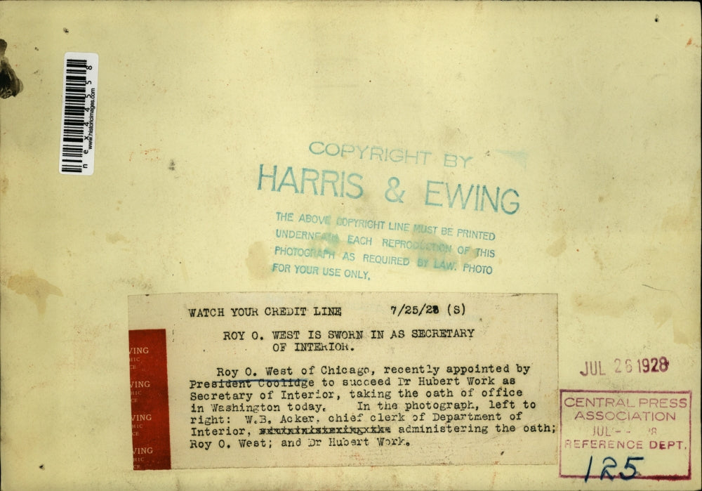 1928 Press Photo Roy West of Chicago, appointed President Coolidge Secretary