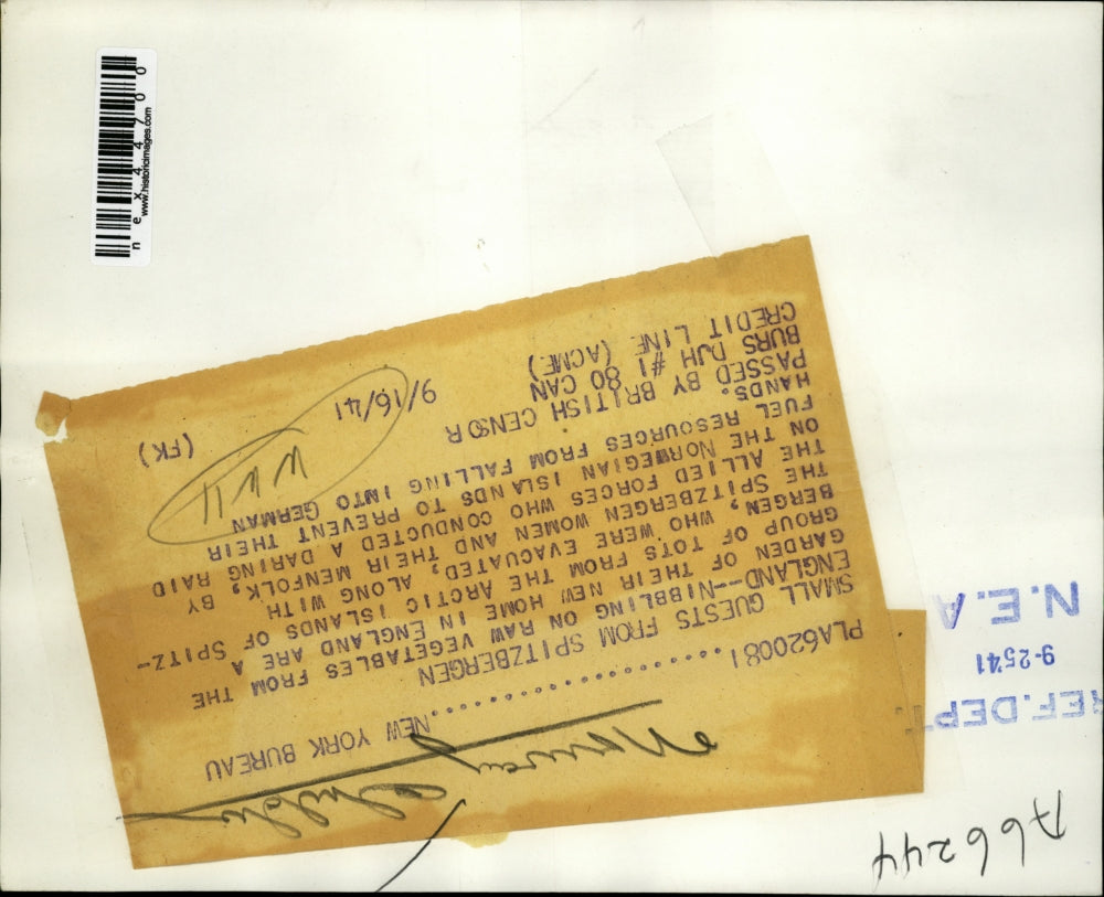 1941 Press Photo England Spitzbergen Family eating vegetables