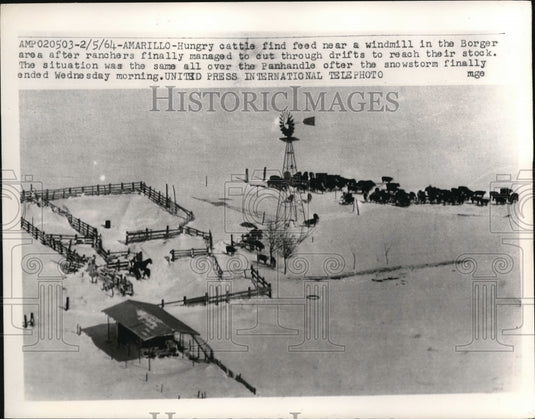 1954 Press Photo Amarillo Snow buildup - nex44719
