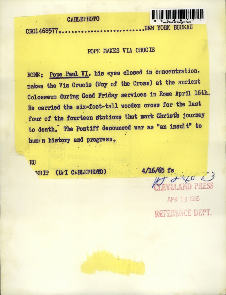 1955 Press Photo Pope Paul VI - nex44721