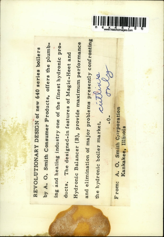 Press Photo Revolutionary Design of 640 Series Boilers by A.O. Smith Consumer