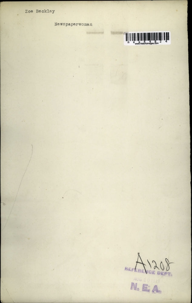 1929 Press Photo Newspaperwoman Zoe Beckley