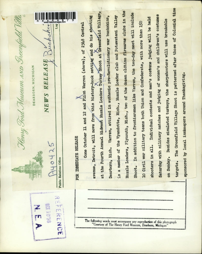 1958 Press Photo Flint Warren at the 4th Annual Midwest Loaders Turkey Shoot