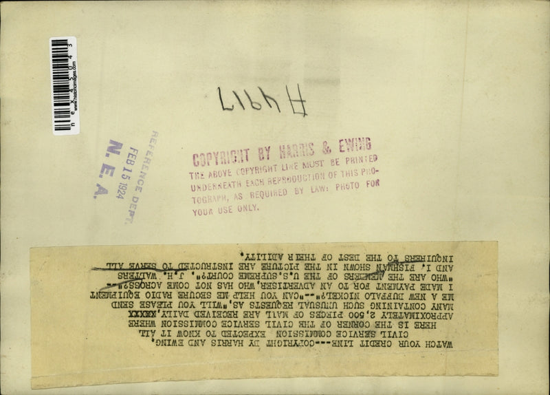 Load image into Gallery viewer, 1924 Press Photo J H Walters &amp; I Fishman, Civil Service Commission w/ mail
