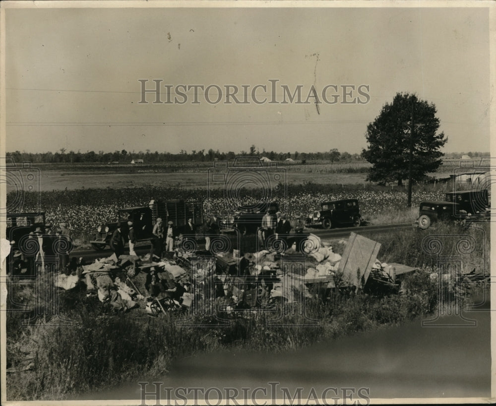 1931 Press Photo Debris of cotton pickers where six people were killed