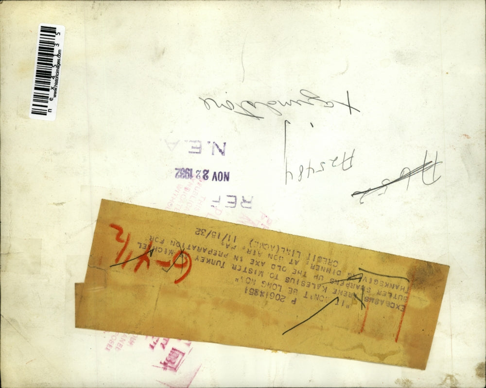 1932 Press Photo Irene Kalesius and Michael Butler with the Thanks Giving turkey