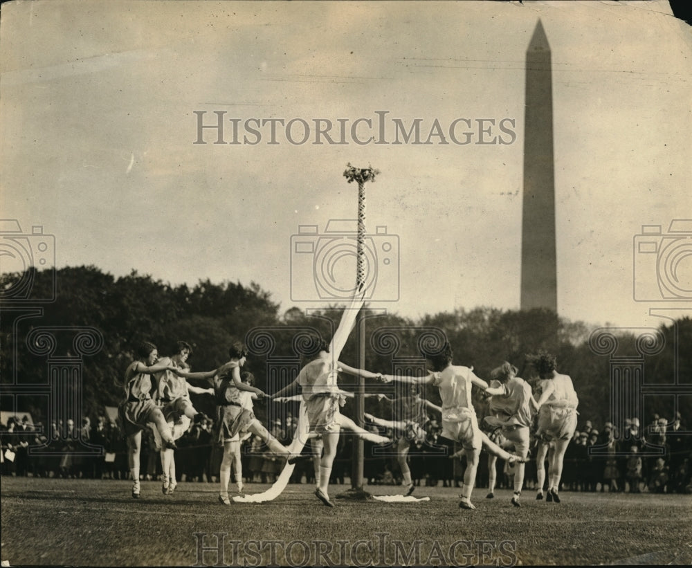 1925 Press Photo May Pole Dance National Child Health Day Festival White House