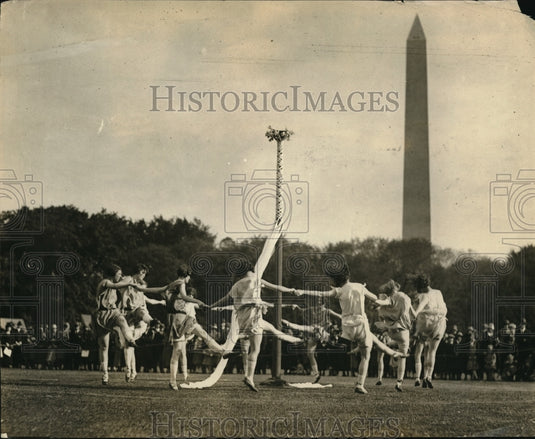 1925 Press Photo May Pole Dance National Child Health Day Festival White House