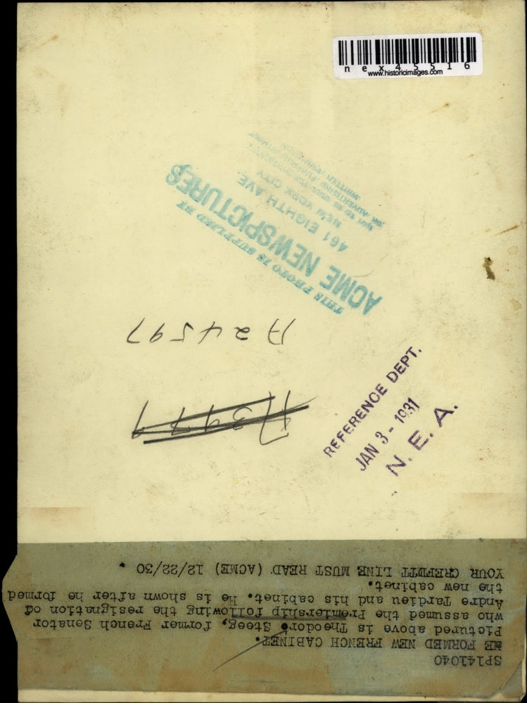 1931 Press Photo Theodore Steeg former French Senator