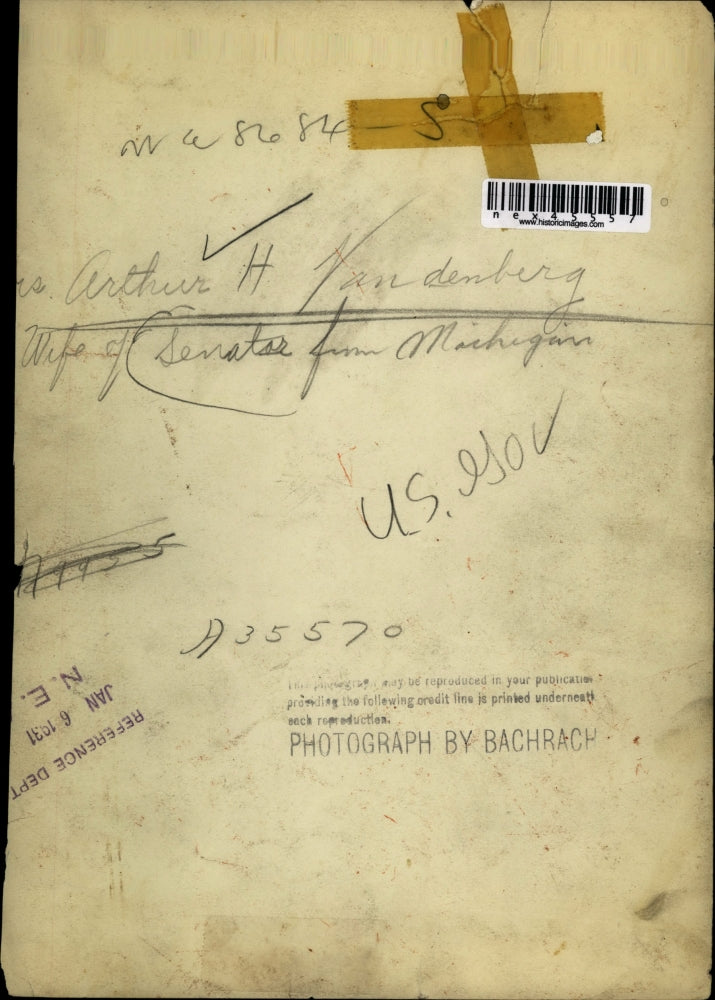 1931 Press Photo Mrs. Arthur H. Vandenberg