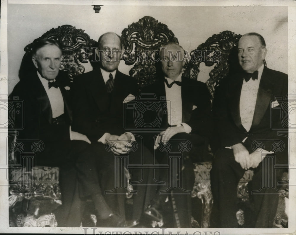 1933 Press Photo Harvey Firestone, CF Kettering, Irving Reuter, John LaGorge