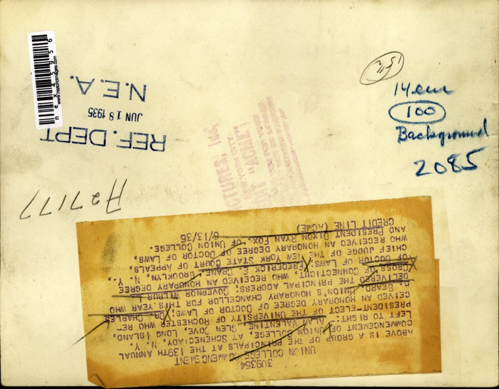 1936 Press Photo Alan Valentine, Dr. Charles A. Beard, Governor Wilbur L. Cross