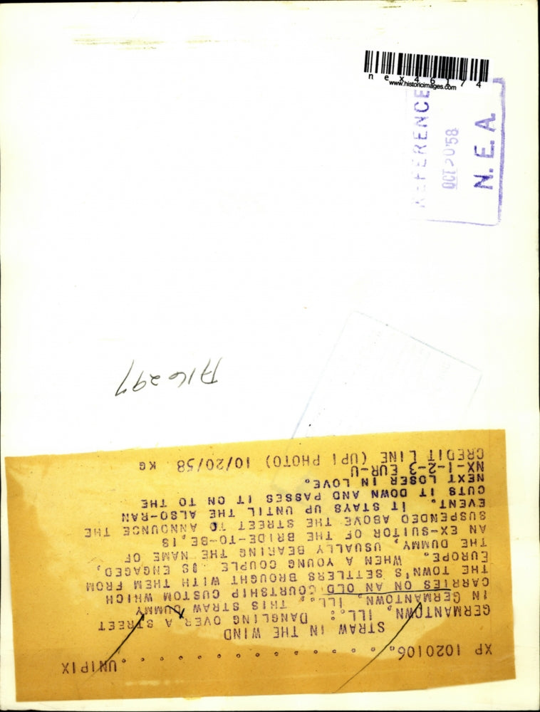 1958 Press Photo Germantown Ill straw dummy announces an engagement