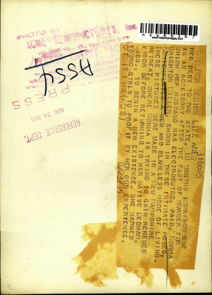 1935 Press Photo Norma Brighton Miller released from prison after 18 mnths in NH