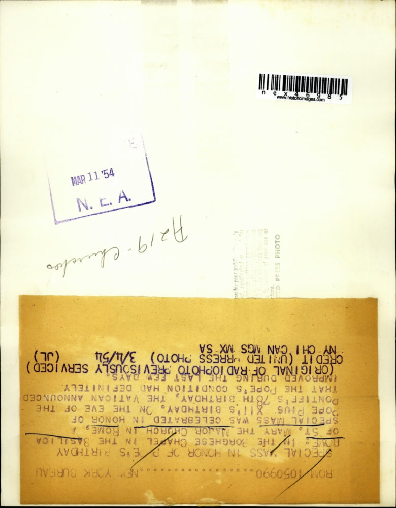 1954 Press Photo Mass at Borghese Chapel of Basilica of St Mary the Major Church