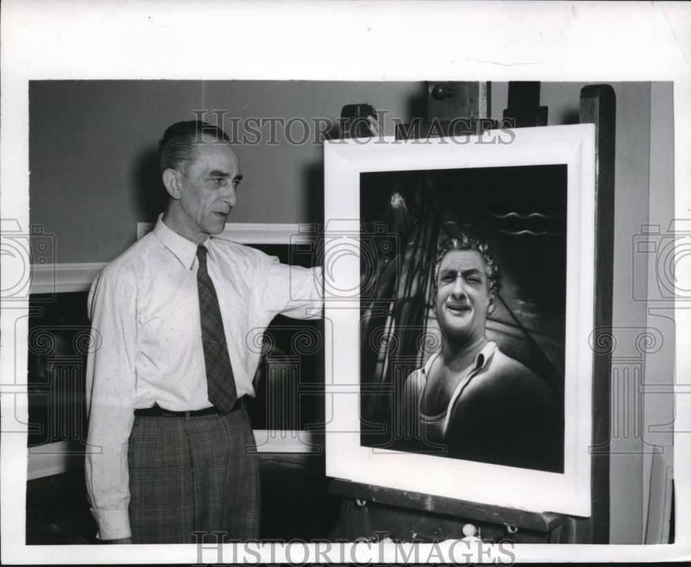 1954 Press Photo Rudolf Urmersbach, 52, a Mount Pleasant Artist