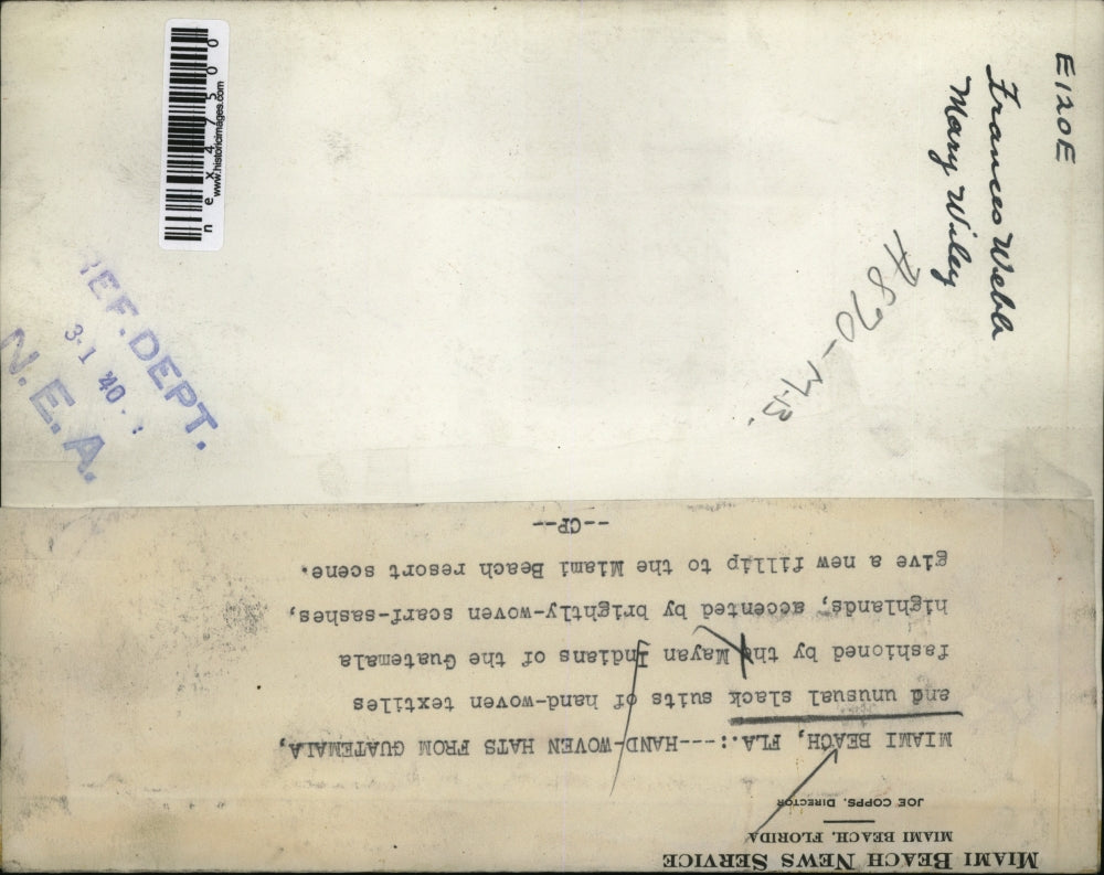 1940 Press Photo Hand Woven textiles fashioned by the Mayan Indians of Guatemala