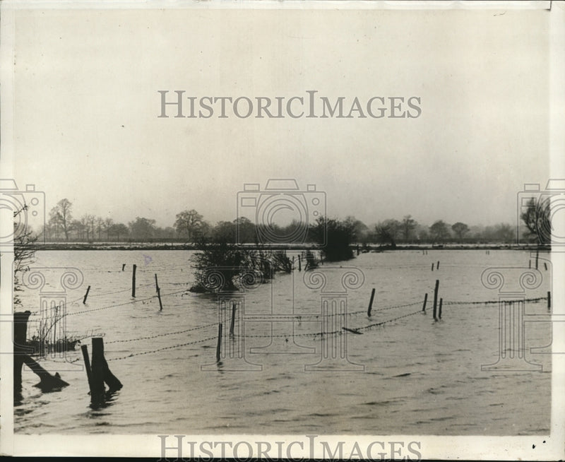 Load image into Gallery viewer, 1929 Press Photo View of the Flooded County side around Reading in London
