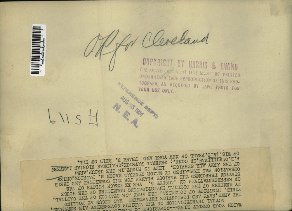 1934 Press Photo Bolling field NY Maj Gen MM Patrick, P O'Sullivan,